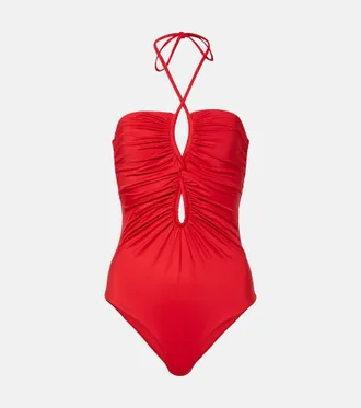Johanna Ortiz Coral Reef gathered swimsuit