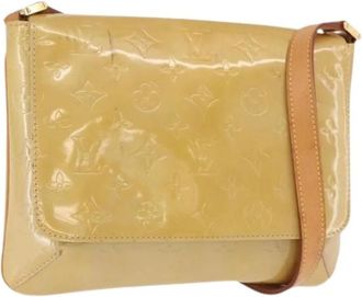 Louis Vuitton Pre-owned Patent Leather Shoulder Bag - Dames - Vintage Schoudertas - Beige - ONE Size - Leer - Vintage