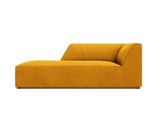MICADONI Chaise longue de angulo izquierdo de pana amarillo