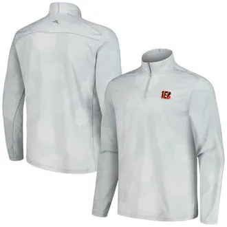 Tommy Bahama Mens Tommy Bahama Gray Cincinnati Bengals Delray Frond IslandZone Half-Zip Sweatshirt at Nordstrom, Size Xx-Large