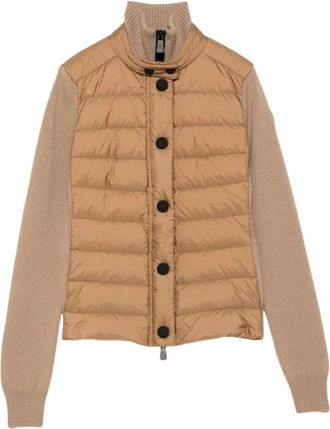 Moncler Cardigan imbottito in misto lana - - Jackets - Donna - Beige - M