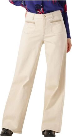 Mos Mosh MOS Mosh, Jeans, Dames, Beige, W32, Beige Straight Leg Jeans Mmcolette Clay