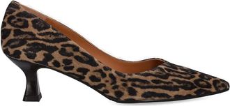 Billi Bi Pumps met luipaardprint en kittenhak - Bruin