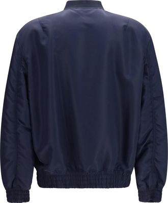 Valentino Mens Nylon Ruffled Jacket Navy Peony Polyamide
