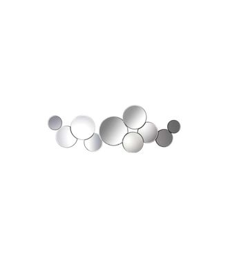 HERDASA Hispanohogar - Espejo Moderno Alargado En Acabado Color Plata, 90cm(ancho) 90cm(altura) 2cm(fondo)