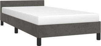 vidaXL Estructura de cama sin colchón terciopelo gris oscuro 90x200 cm Vidaxl