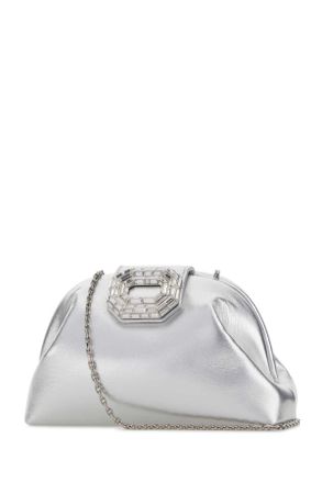 Amina Muaddi Silver Borse A Tracolla Bag
