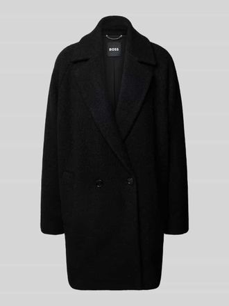 HUGO BOSS Wollmantel mit Reverskragen Modell CALODINO2 in Black, Gr&ouml;&szlig;e 38
