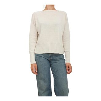 Marella Maglia Canottiera Top - Dames - Ronde hals truien - Beige - L - Wol - Truien & Vesten