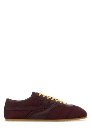 Dries Van Noten Burgundy Fabric Sneakers