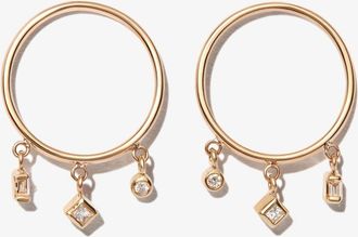 Zoë Chicco 14K Yellow Gold Medium Diamond Hoop Earrings - Womens - Diamond/14kt Yellow Gold