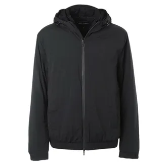 Emporio Armani Heren Jas met capuchon van polyamide (Zwart)