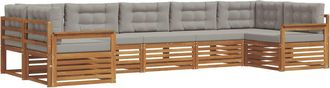 vidaXL Conjunto De Sof&aacute;s De Exterior 7 Uds. Gris Natural Y Claro Vidaxl