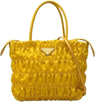 Prada Pre-owned Satchel - Dames - Vintage Shopper - Geel - ONE Size - Leer - Vintage