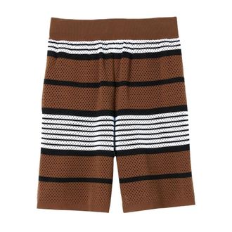 Burberry Striped Bermuda Shorts with Perforated Design