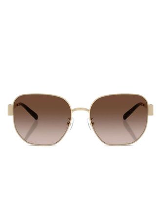Tory Burch Occhiali da sole tondi con effetto tartarugato - Oro