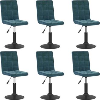vidaXL Sillas De Comedor Giratorias 6 Uds Terciopelo Azul Vidaxl