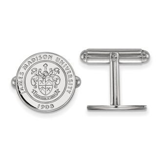 Diamond2Deal Sterling Silver Rhodium-plated James Madison University Crest Cuff Links