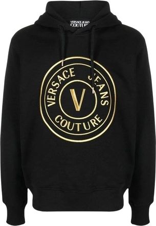 Versace Jeans Couture Felpa con cappuccio con logo couture ricamato - - Sweatshirts & Hoodies - Uomo - Nero - M