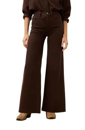 Faherty Saturday High Waist Wide Leg Jeans in Chocolate Brown at Nordstrom Rack, Size 26