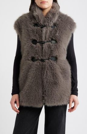 Bernardo Faux Fox Fur Vest in Taupe at Nordstrom, Size Xx-Large