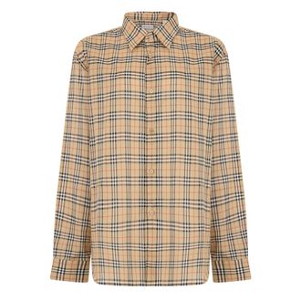 Burberry Heren, Overhemden, Beige, Maat: 2XL Katoen