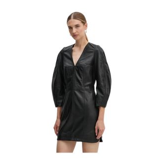 Zadig&Voltaire Kleedjes, Dames, Zwart, M, Leren Minijurk