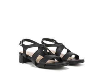 Life Stride Jordan Strappy Heeled Sandals Womens Sandals Black : 8.5 W (C), Leather/Rubber