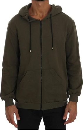 Daniele Alessandrini Full Zipper Hooded Sweater - Heren - Vesten met rits - Groen - L - Katoen - Hoodies & sweatvesten