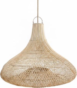 Bazar Bizar L&aacute;mpara colgante de rat&aacute;n en marr&oacute;n 120x120x98 cm