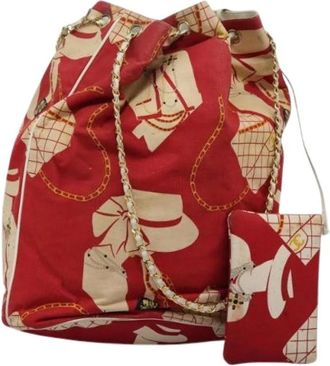 Chanel Pre-owned Bucket Bags, female, Multicolor, Size: ONE SIZE Pre-owned Vintage Canvas Bucket Bag