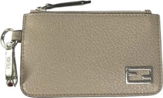 Fendi Tweedehands leren portemonnees - Dames - Vintage Accessoires - Beige - ONE Size - Leer - Vintage