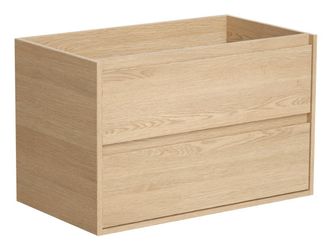 Vente-Unique Mueble de baño flotante - Chapado en roble - 80 cm - MILIPAM