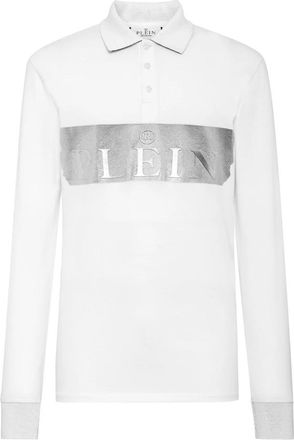 Philipp Plein Polo Shirt LS - Heren - Polos - Wit - 2XL - Katoen - Tops