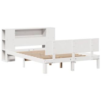 Berkfield Home Decorative Bookcase Bed without Mattress White 140x190cm Solid Wo | Size: 140x190 cm