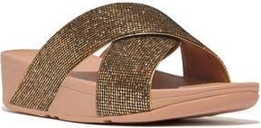 FitFlop Lulu Glitterball Platform Wedge Slide Sandal in Old Gold at Nordstrom Rack, Size 11