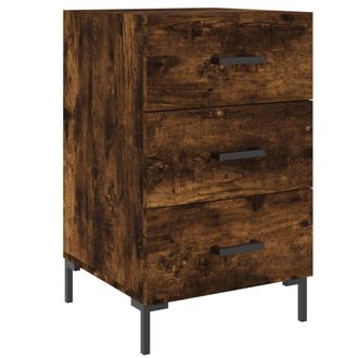 vidaXL Mesita De Noche Madera De Ingenier&iacute;a Roble Ahumado 40x40x66 Cm Vidaxl