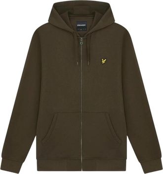 Lyle & Scott Premium Cotton Zip-Up Hoodie - Heren - Vesten met rits - Groen - L - Katoen - Hoodies & sweatvesten