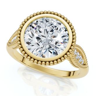 Pompeii3 2 1/5Ct Diamond Luna Lab Grown Engagement Ring White, Yellow or Rose Gold