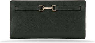 Michael Kors Accessoires, Dames, Groen, ONE Size, Leer, Grained Leather Wallet