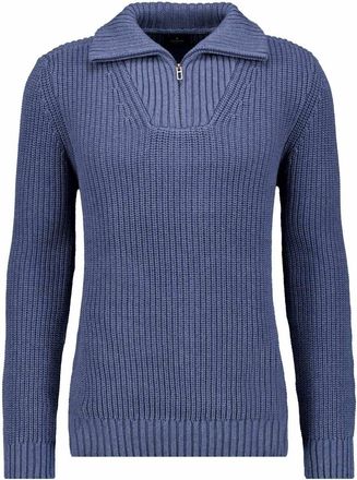 Ragman Rundhalspullover RAGMAN, Herren, Gr. 60, blau, melange, 782, 100% Baumwolle, ohne Ausschnitt, Pullover Rundhalspullover