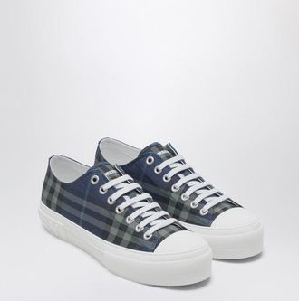 Burberry Sneaker aus blau karierter Baumwolle