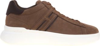 Hogan Brown Contrasting Detail Low-Top Sneakers