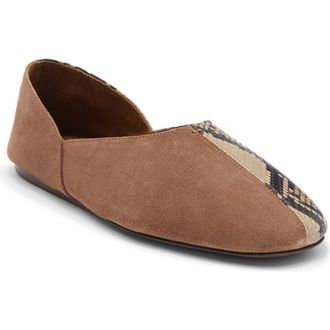 Khaite Jane Snakeskin Embossed Ballet Flat in Dattero at Nordstrom, Size 10.5Us