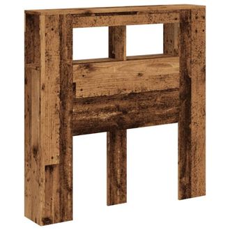 Berkfield Home LED Headboard Old Wood 100x18.5x103.5 cm Engineered Wood in Brown