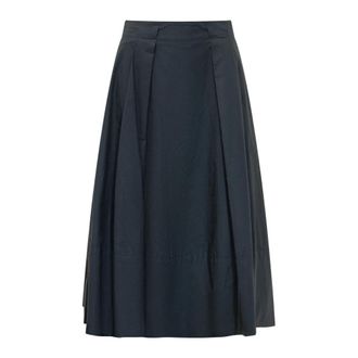 Woolrich Midi Skirts, female, Blue, Size: XS Pleated Midi Skirt