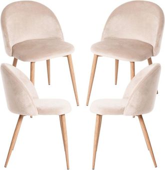 Regalos Miguel Packs Sillas Comedor - Pack 4 Sillas Vint Terciopelo - Beige