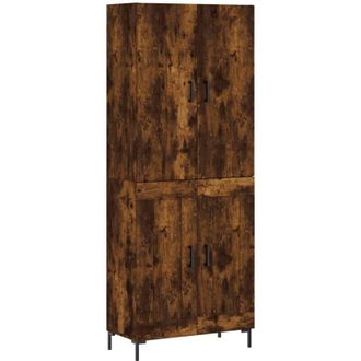 vidaXL Vidaxl - Aparador Alto Madera Contrachapada Roble Ahumado 69,5x34x180 Cm