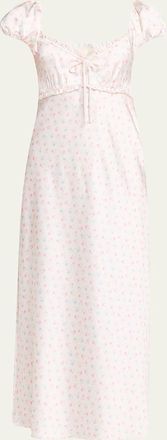 LoveShackFancy Epone Floral Puff-Sleeve Maxi Dress