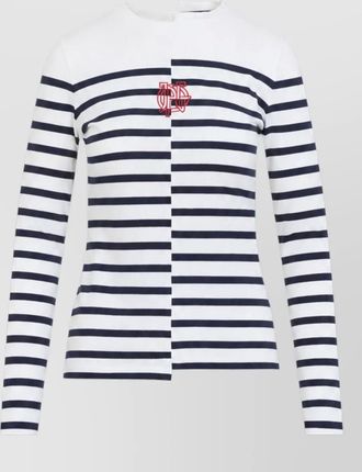 Jean Paul Gaultier striped asymmetric long-sleeve top
